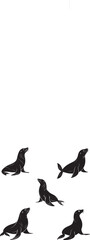 black silhouettes of seal