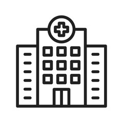 Hospital icon vector image. Suitable for mobile apps, web apps and print media.
