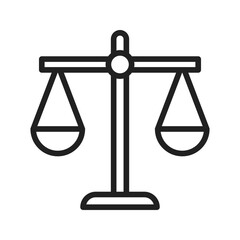 Justice Scale icon vector image. Suitable for mobile apps, web apps and print media.