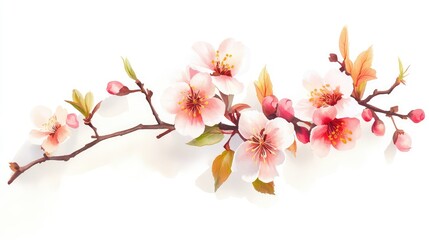 Obraz premium Springtime branch with delicate flowers blooming in fresh air, natural realism