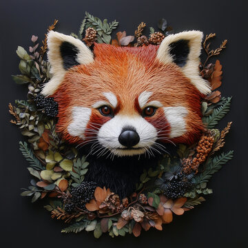 Little panda, animal, illustration, background, red panda, ailurus, ailurus fulgens