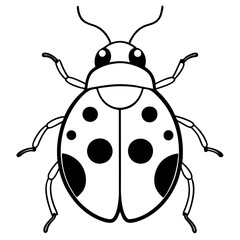 Modern Ladybug Outline Vector Design