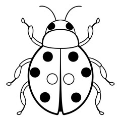 Modern Ladybug Outline Vector Design