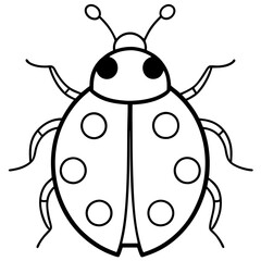 Modern Ladybug Outline Vector Design
