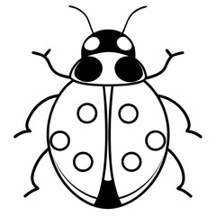 Modern Ladybug Outline Vector Design