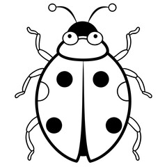 Modern Ladybug Outline Vector Design