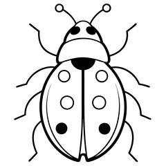 Modern Ladybug Outline Vector Design