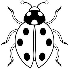 Modern Ladybug Outline Vector Design