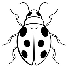 Modern Ladybug Outline Vector Design