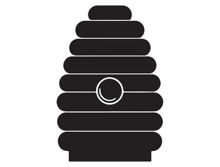 BEEHIVE SILHOUETTE WHITE BACKGROUND
