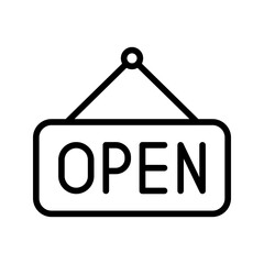 Open Sign icon vector image. Suitable for mobile apps, web apps and print media.