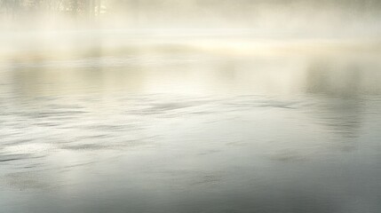Fototapeta premium Misty River Reflections: A Serene Dawn
