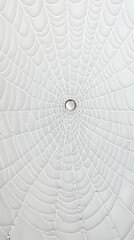 Obraz premium Intricate spiderweb detail, morning dew, nature background, perfect for website design