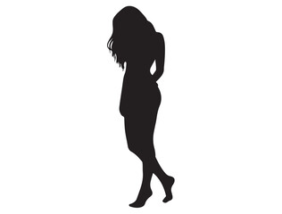 Fototapeta premium BIKINI GIRL SILHOUETTE WHITE BACKGROUND