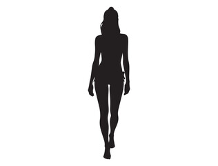 BIKINI GIRL SILHOUETTE WHITE BACKGROUND