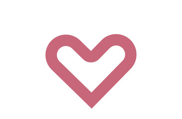 Heart Illustration with Pink Outline