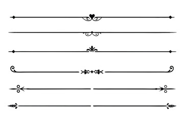 Text Dividers for Elegant Document Decoration Line Art
