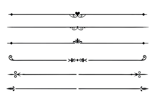 Text Dividers for Elegant Document Decoration Line Art