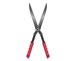 vector design of a tool called a grass shears which is usually used to cut grass