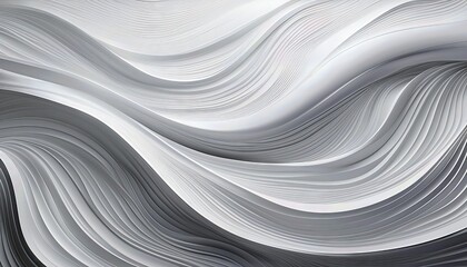 Elegant Abstraction White and Gray Tapestry of Lines, Waves, and Shapes, Exuding a Sense of Grace and Dynamic Energy