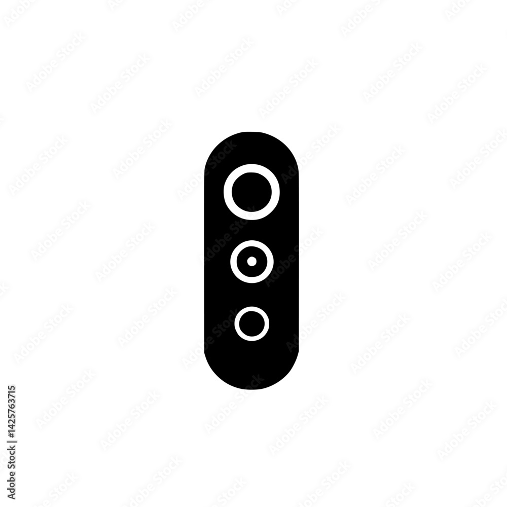 Poster black icon representing a three-circle design used for various digital interfaces and applications