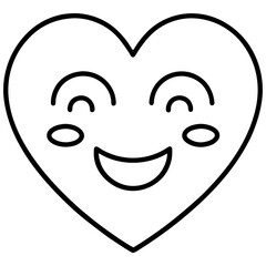 Obraz premium Outline Heart Emojis A Style Collection