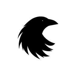 Fototapeta premium Black icon of a bird silhouette with flowing feathers depicting elegance and grace in design