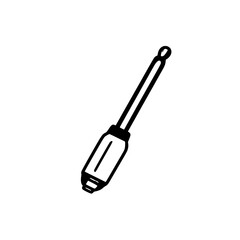 Obraz premium Set black icon representing a screwdriver used for various repair tasks and DIY projects in home improvement activities