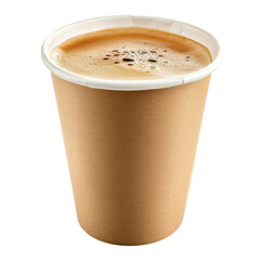 Coffee in paper cup shot on transparent Background