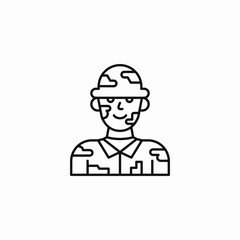camouflage soldier portrait icon sign vector