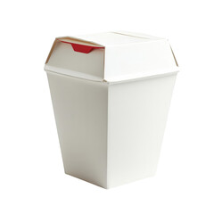 Blank white food container mockup isolated takeaway fast food noodle box packaging template with red label blank space for design branding presentation food delivery service restaurant cafe menu