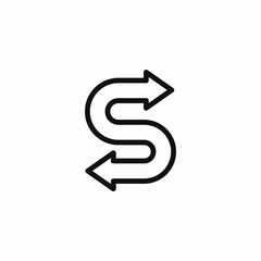 s shaped arrows icon sign vector