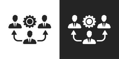 Team collaboration, Business management, workflow symbol icon vector design