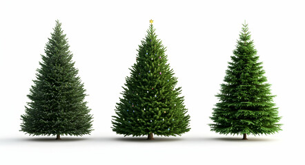 Fototapeta premium Christmas Tree on White Background