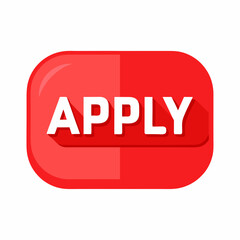 red glossy icon with text