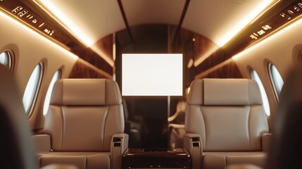 Fototapeta premium Luxurious Private Jet Interior: Elegant Cabin Design