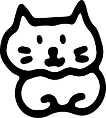 Cute cat kawaii happy hand drawing illustration