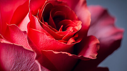 Naklejka premium Rose rouge en gros plan
