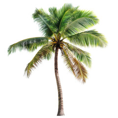 Tall palm tree swaying gently in the warm breeze under a clear blue sky during a sunny day