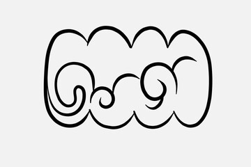 Random Shapes Organic Black Blobs. Outline 2d vector image. Sticker for social media. Backdrop