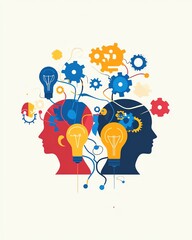 creative idea generation thinking outside the box vision Creative ideas illustrated with colorful design.