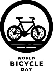 Simple Black Silhouette of a Bicycle for World Bicycle Day