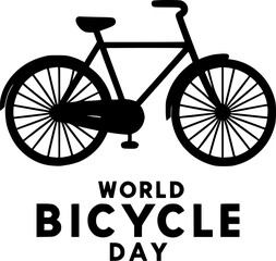 Simple Black Silhouette of a Bicycle for World Bicycle Day