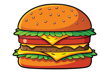 vector illustration of a classic cheeseburger.