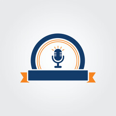Podcast logo vector design illustration
