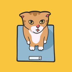 Cat on Scale, Bro not Exist Cat Meme Sticker T-shirt Vector Cute Illustration