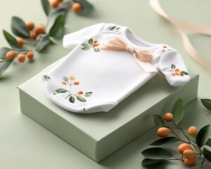 Adorable baby outfit with floral design.