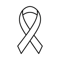 charity ribbon icon in flat style white background