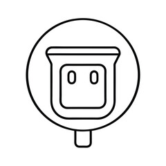 electric outlet socket icon in simple line design
