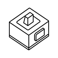 electric switch icon in isometric style white background